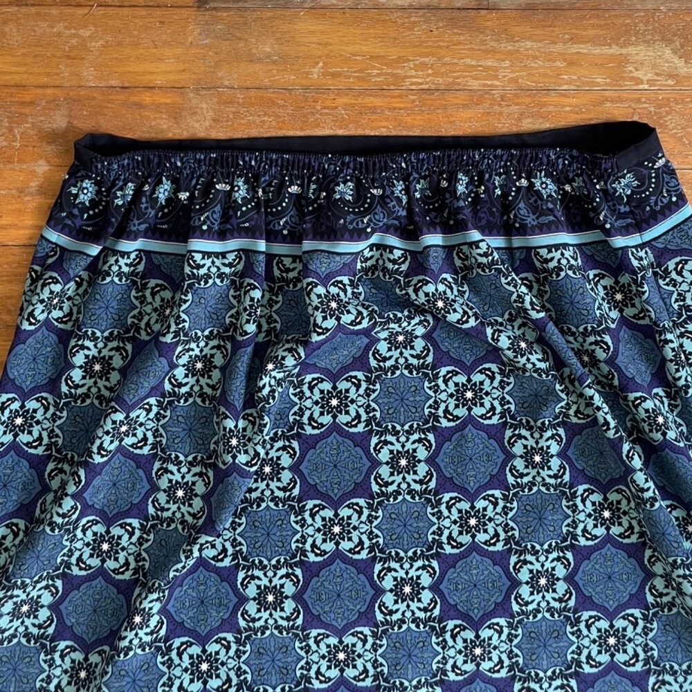 Vintage Floral Damask Skirt Size XL/1X 33-36" Waist 1990s Straight Cut Midi - Picture 5 of 6